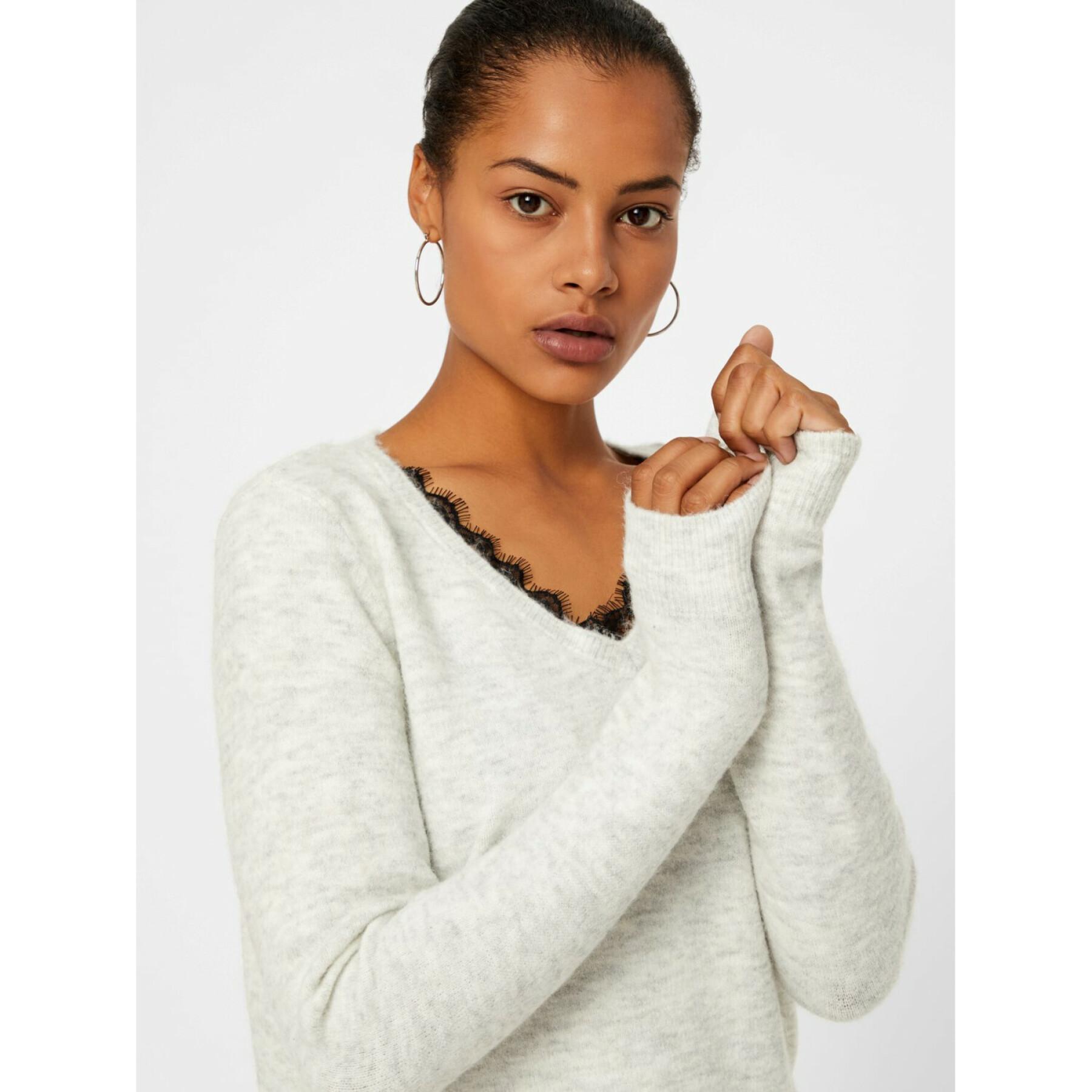 Suéter con cuello en V para mujeres Vero Moda vmiva
