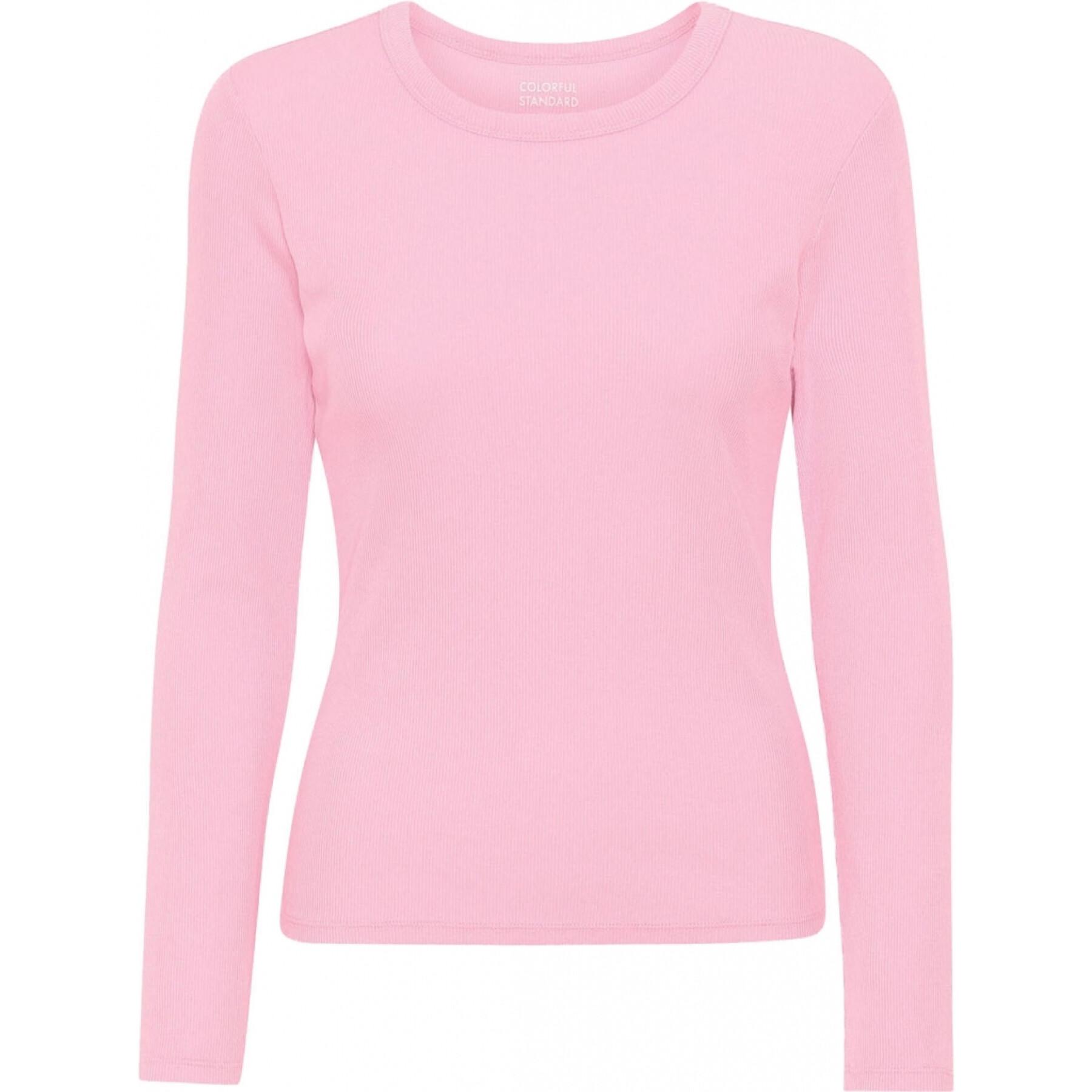 Camiseta de manga larga para mujer Colorful Standard Organic flamingo pink