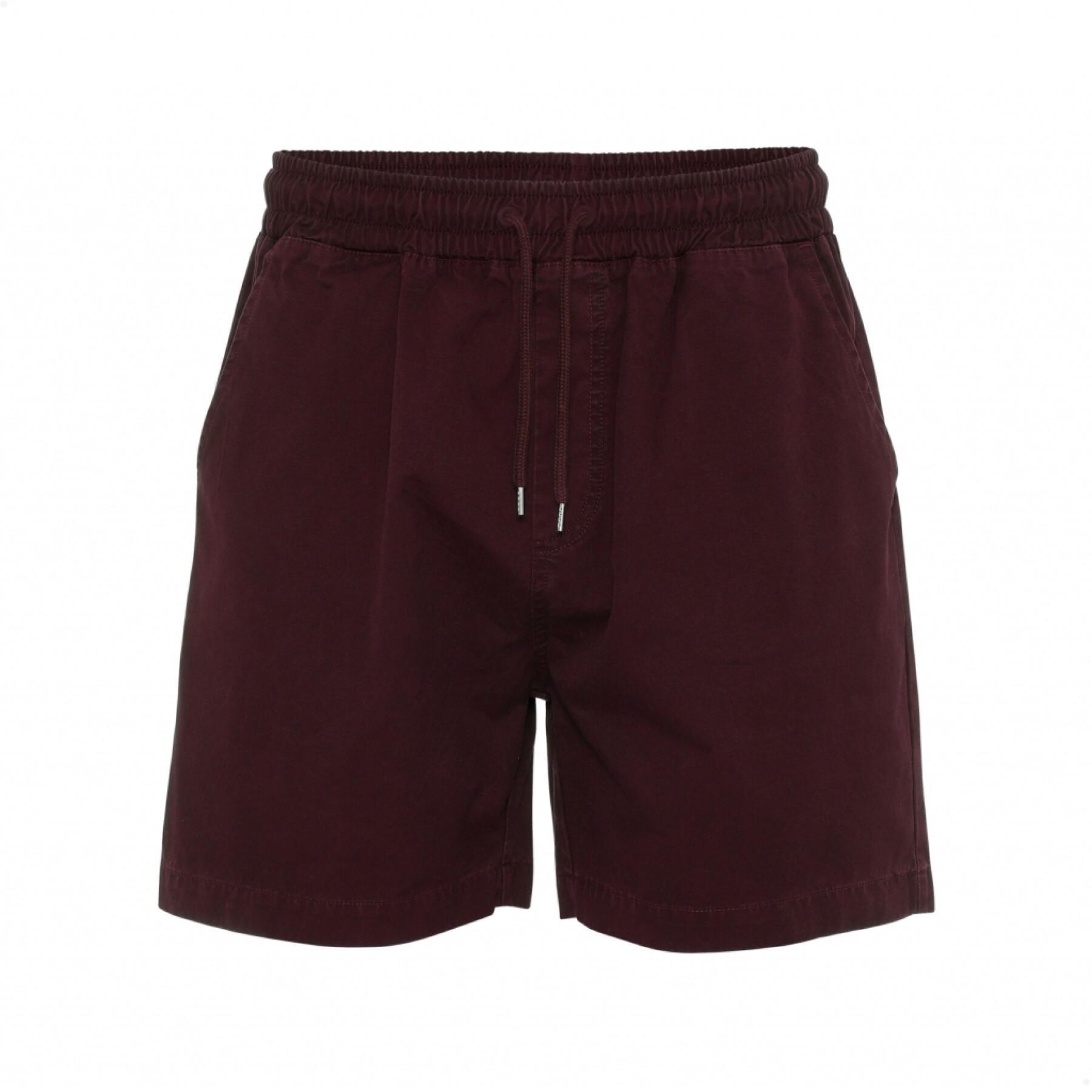 Pantalones cortos de sarga Colorful Standard Organic oxblood red