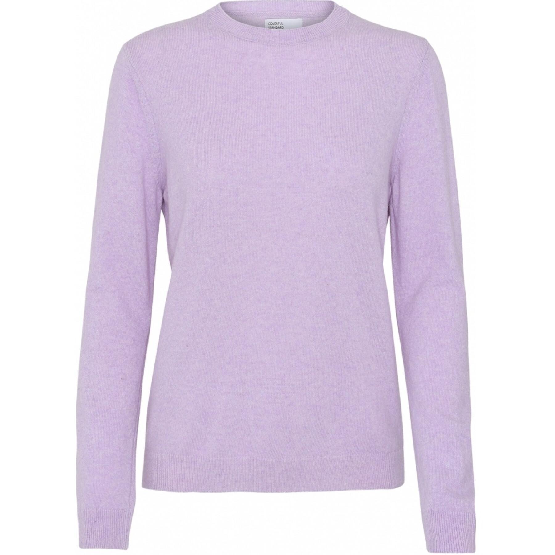 Jersey de lana con cuello redondo para mujer Colorful Standard light merino soft lavender