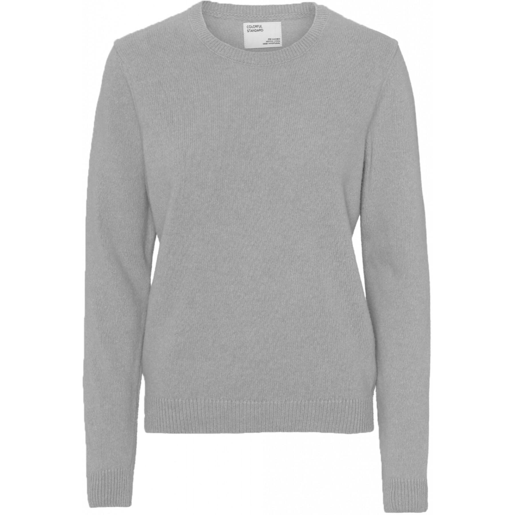 Jersey de lana con cuello redondo para mujer Colorful Standard Classic Merino heather grey