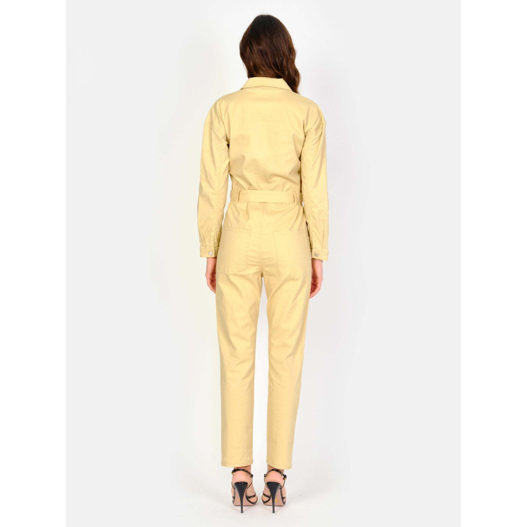 Mono amarillo de manga larga elástico para mujer F.A.M. Paris Doria