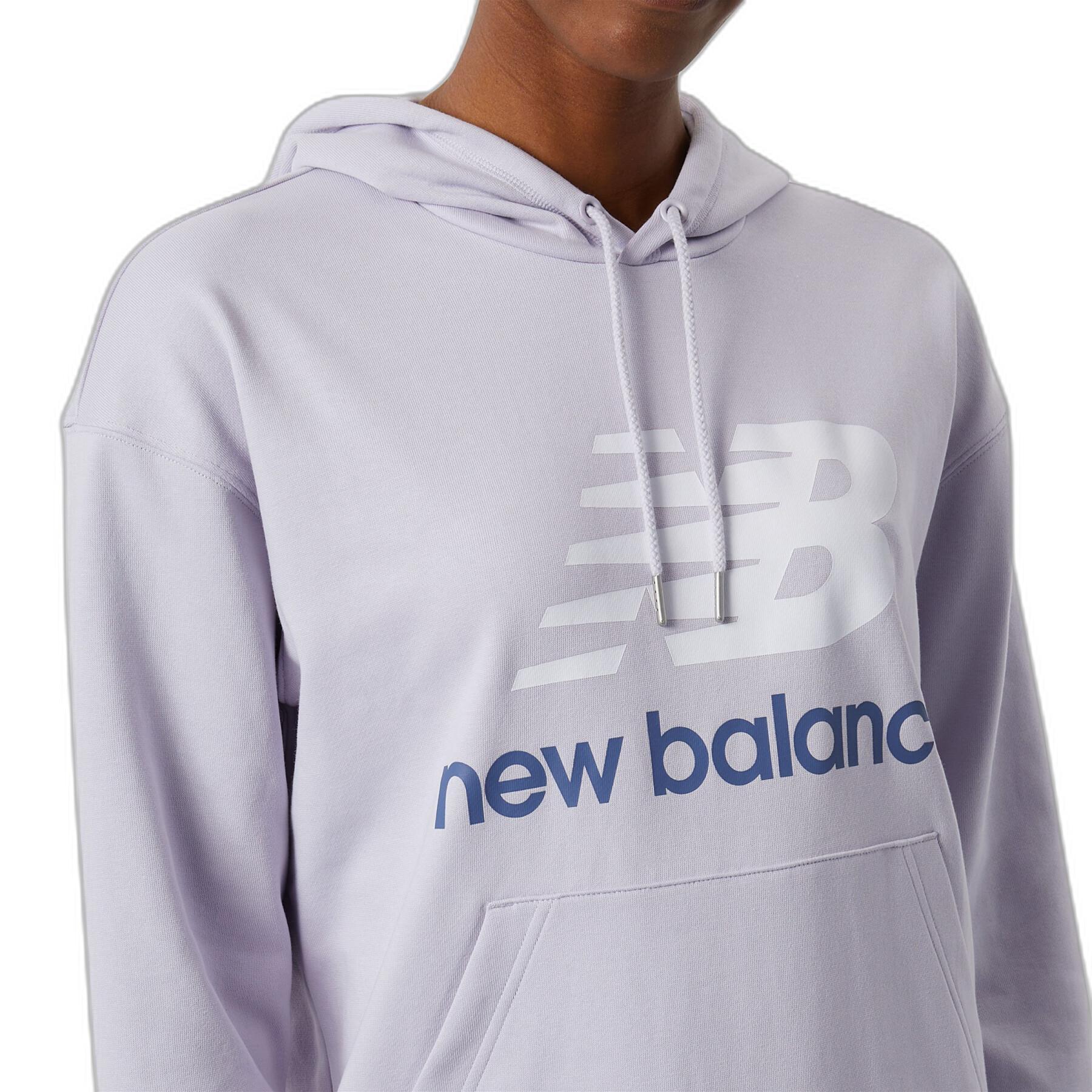 Sudadera con capucha para mujer New Balance Essentials Stacked Logo