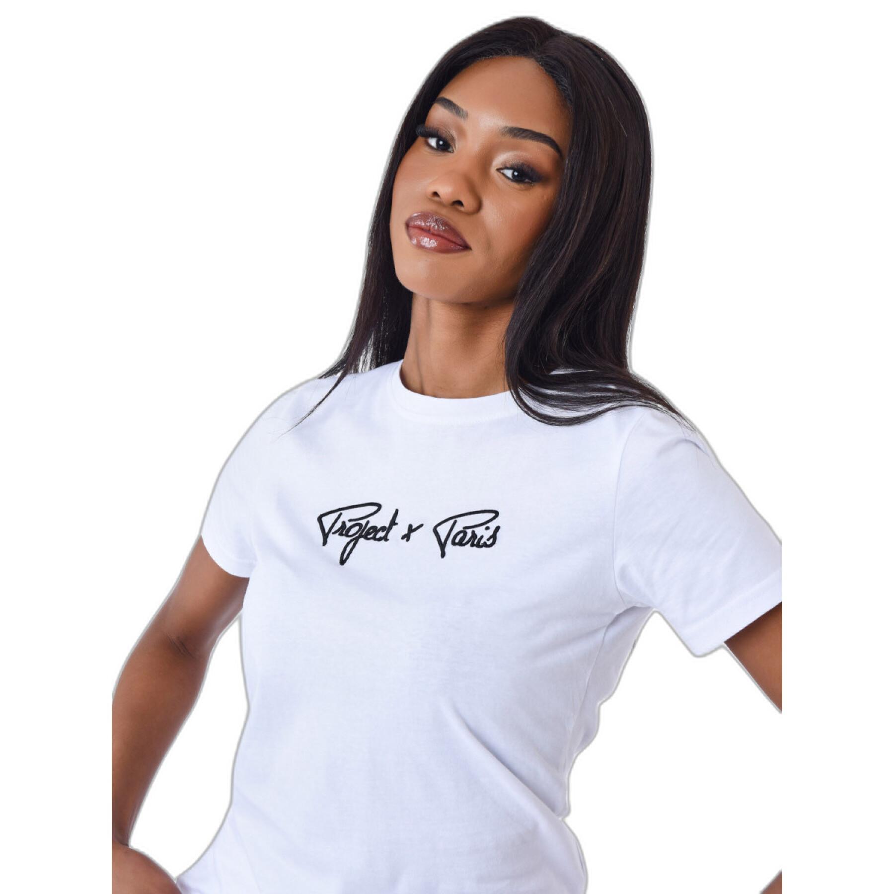 Camiseta básica de mujer con logotipo bordado Project X Paris Signature