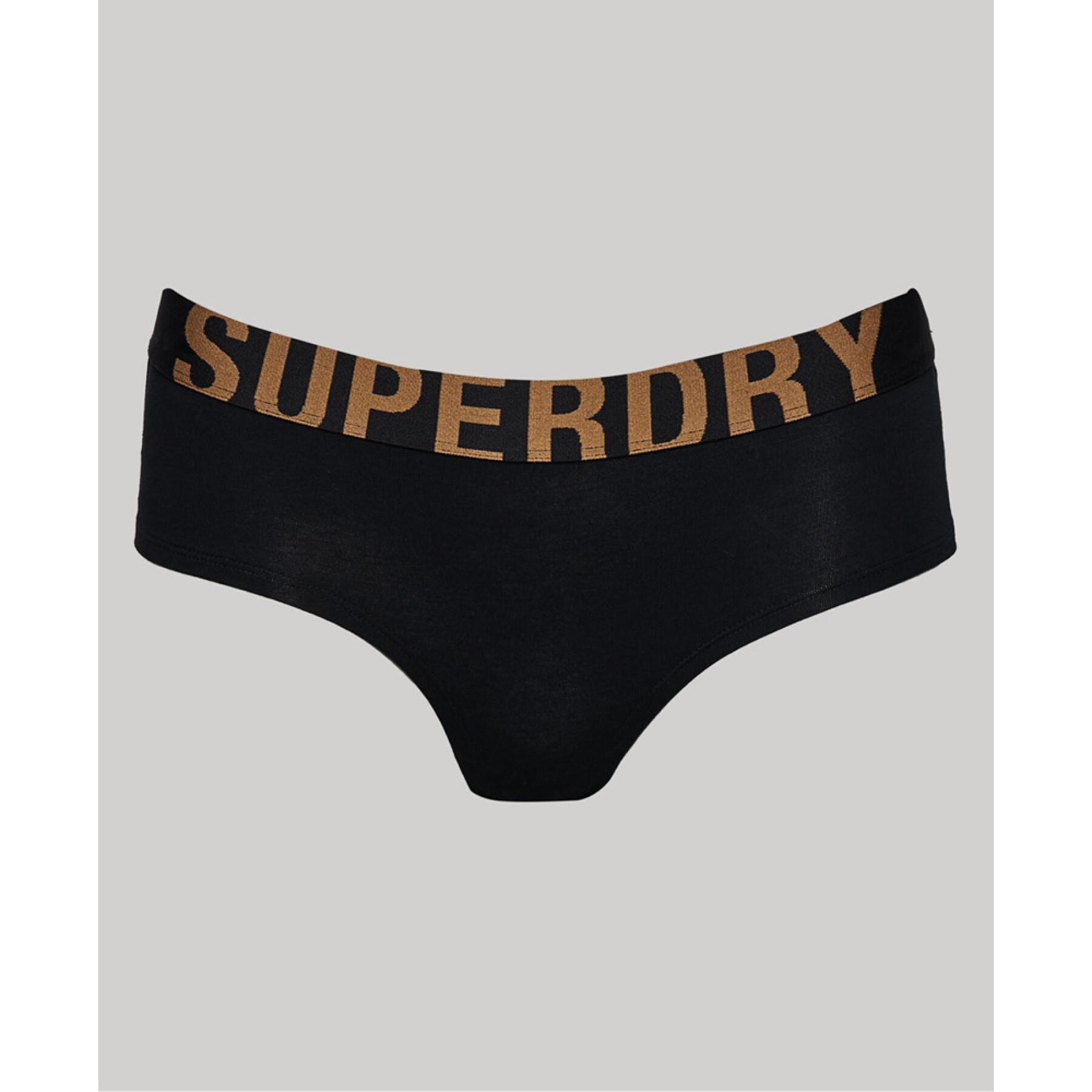 Ropa interior de cintura baja con logotipo para mujer Superdry