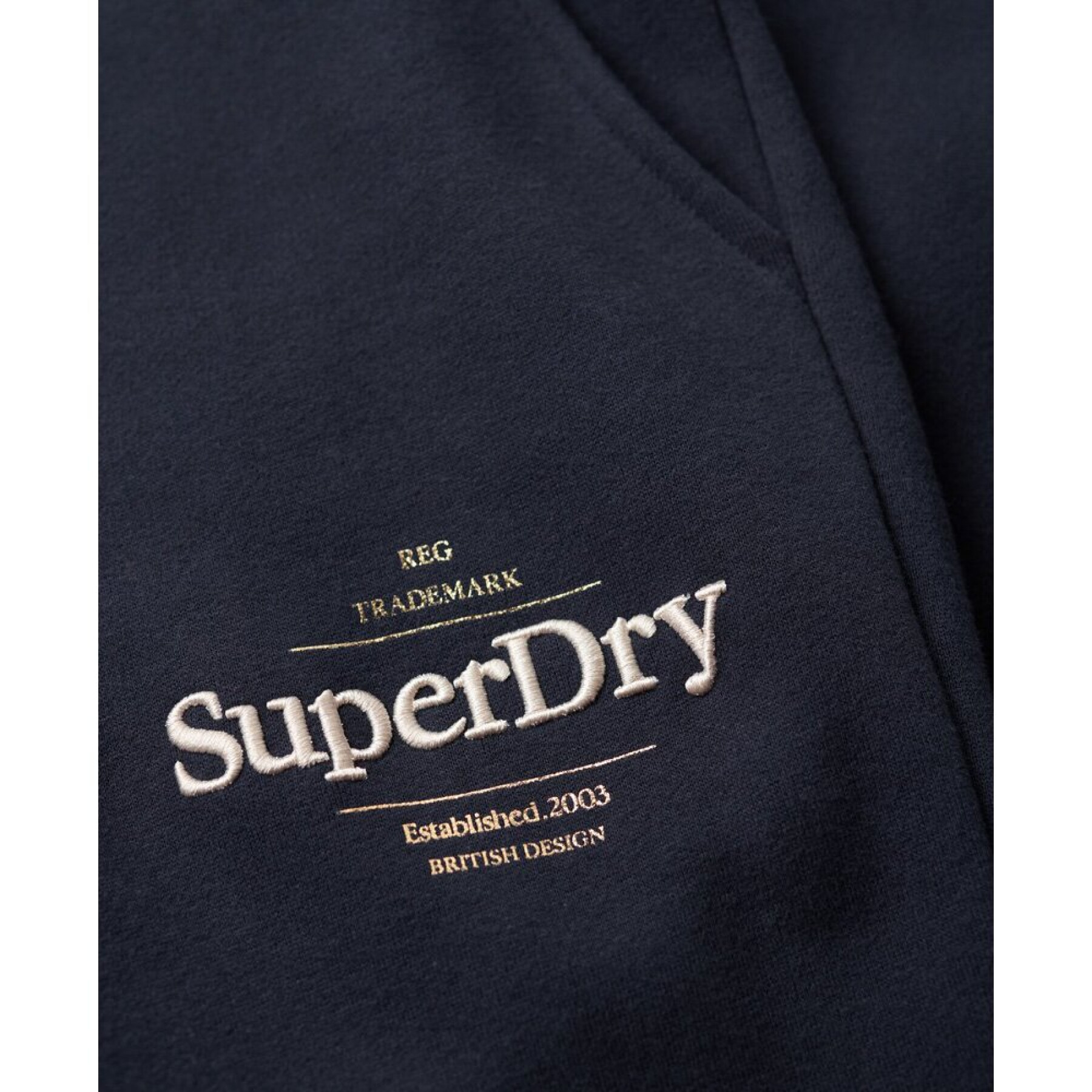 Pantalón de chándal slim-fit con logo mujer Superdry Luxe Metallic