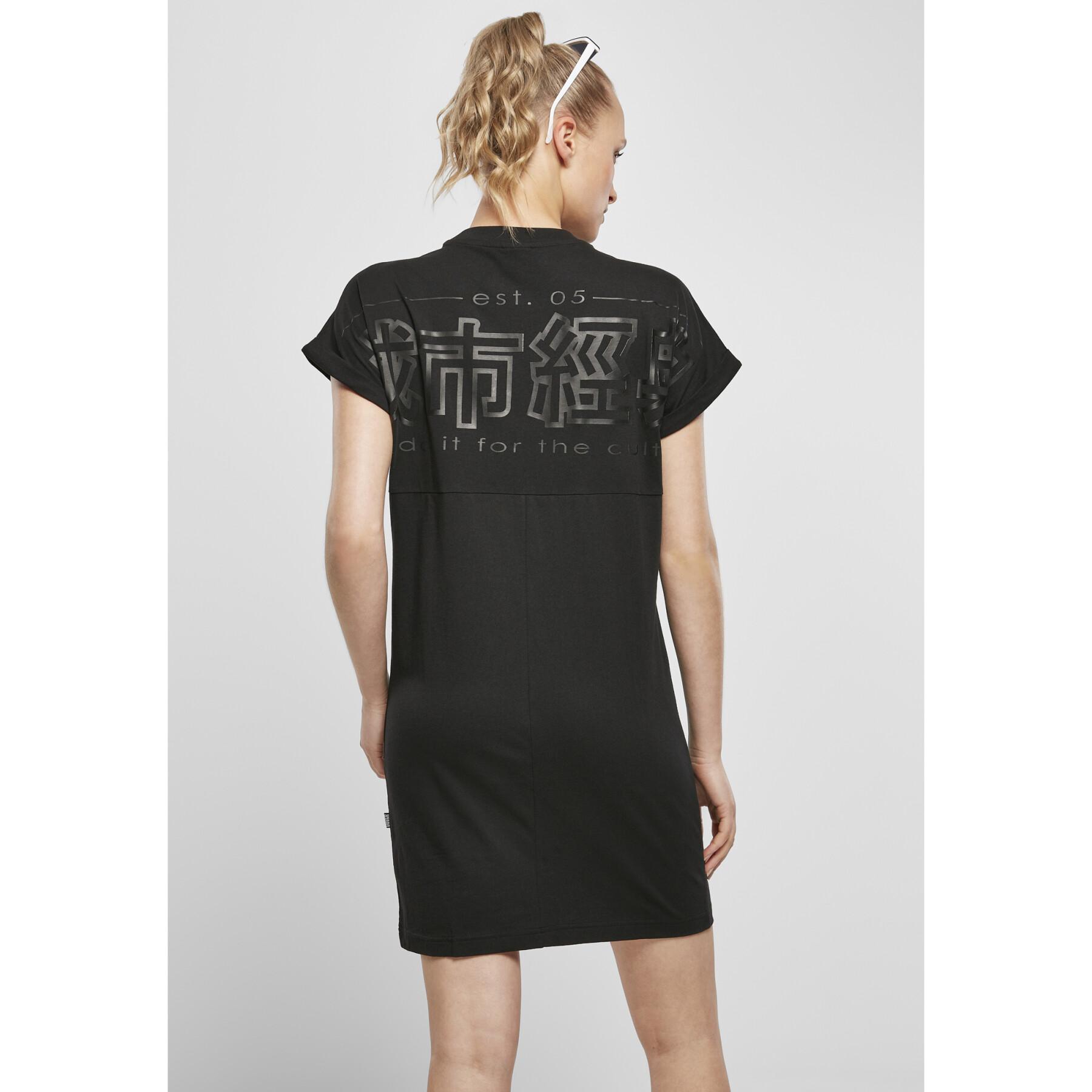 Vestido camisero de mujer Urban Classics cut on sleeve printed (Grandes tailles)