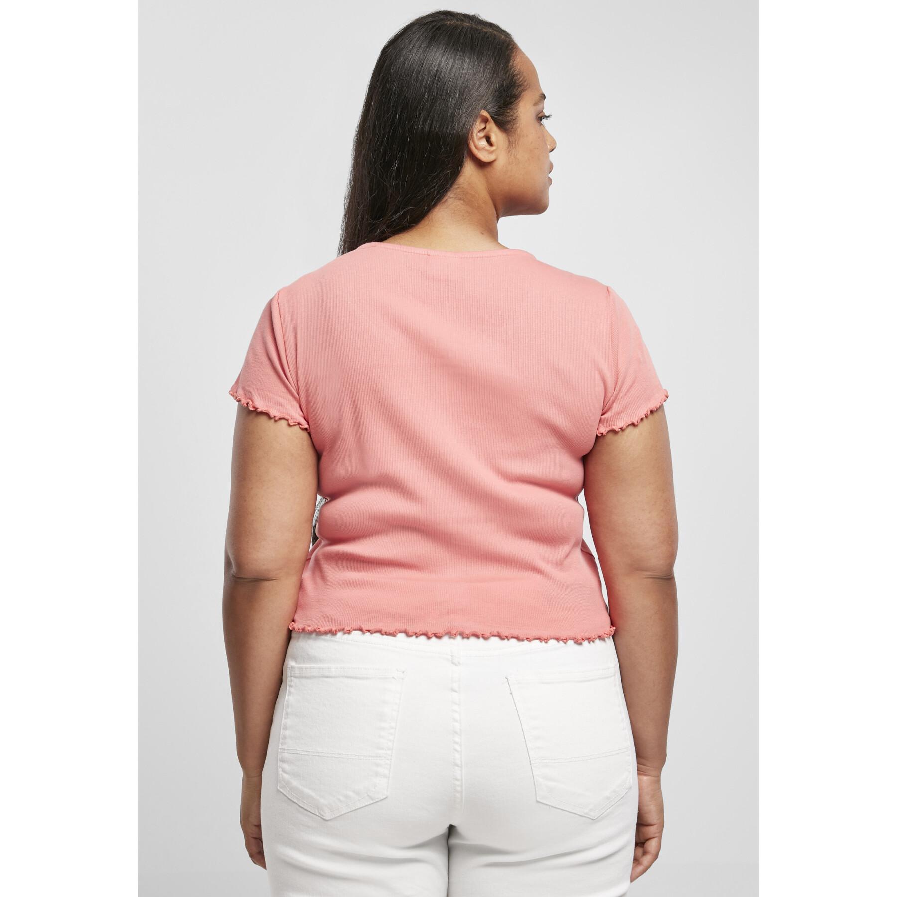 Camiseta mujer Urban Classics cropped button up rib