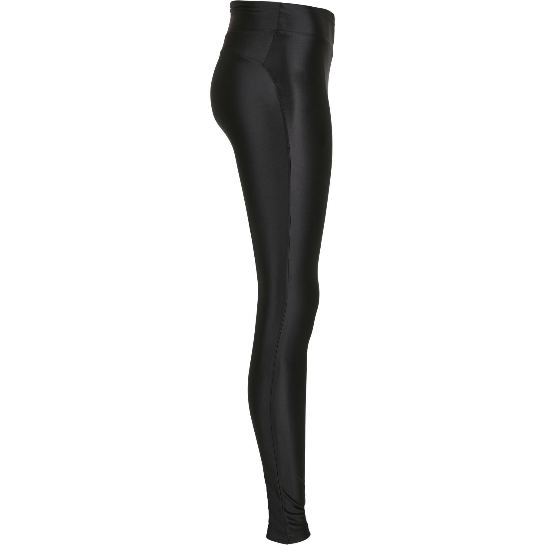 Urban Classics Mujer - Leggings metálicos brillantes de cintura alta - 3XL  Negro, Negro 