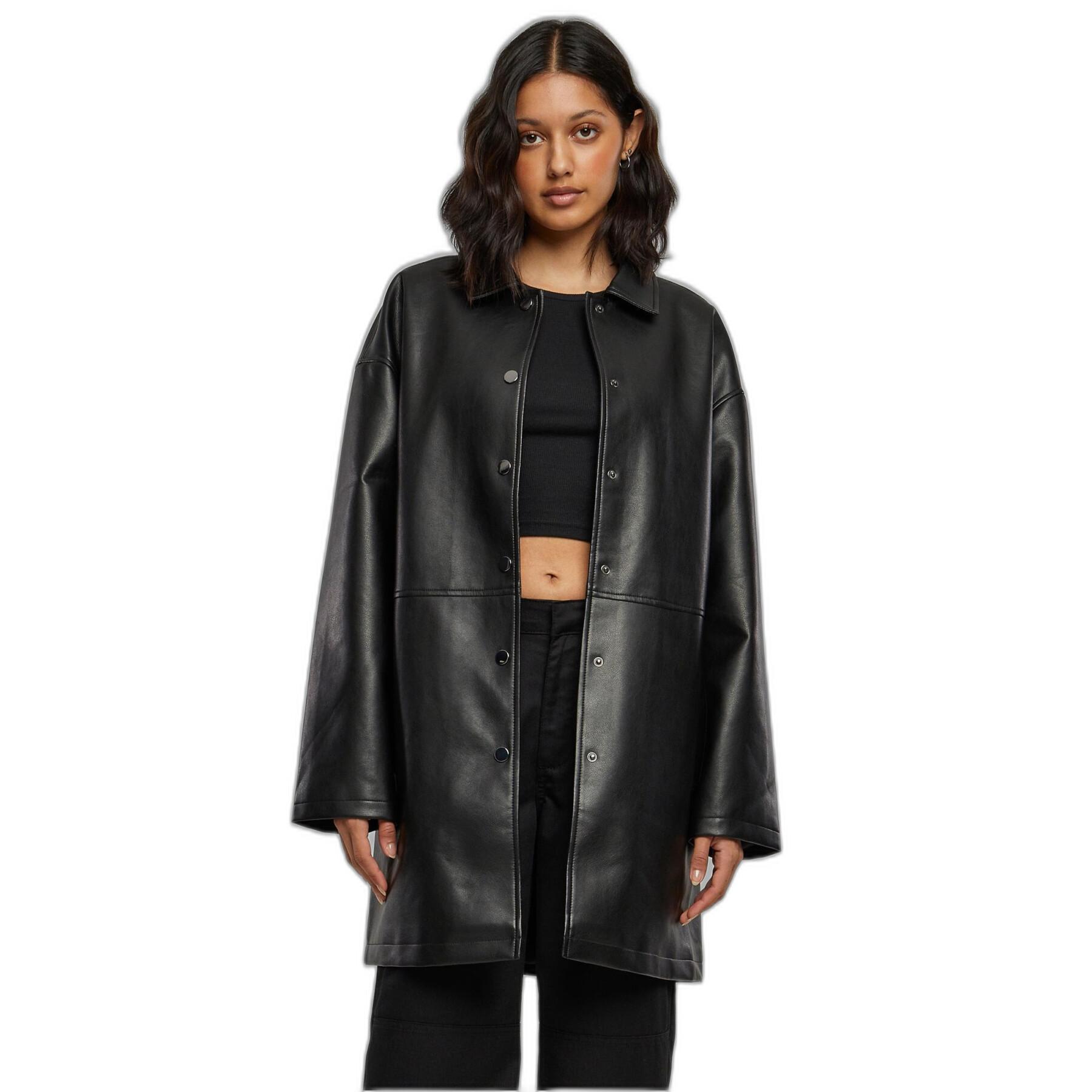  Urban Classics Mujer - Abrigo de piel sintética negro - L,  Negro - : Ropa, Zapatos y Joyería