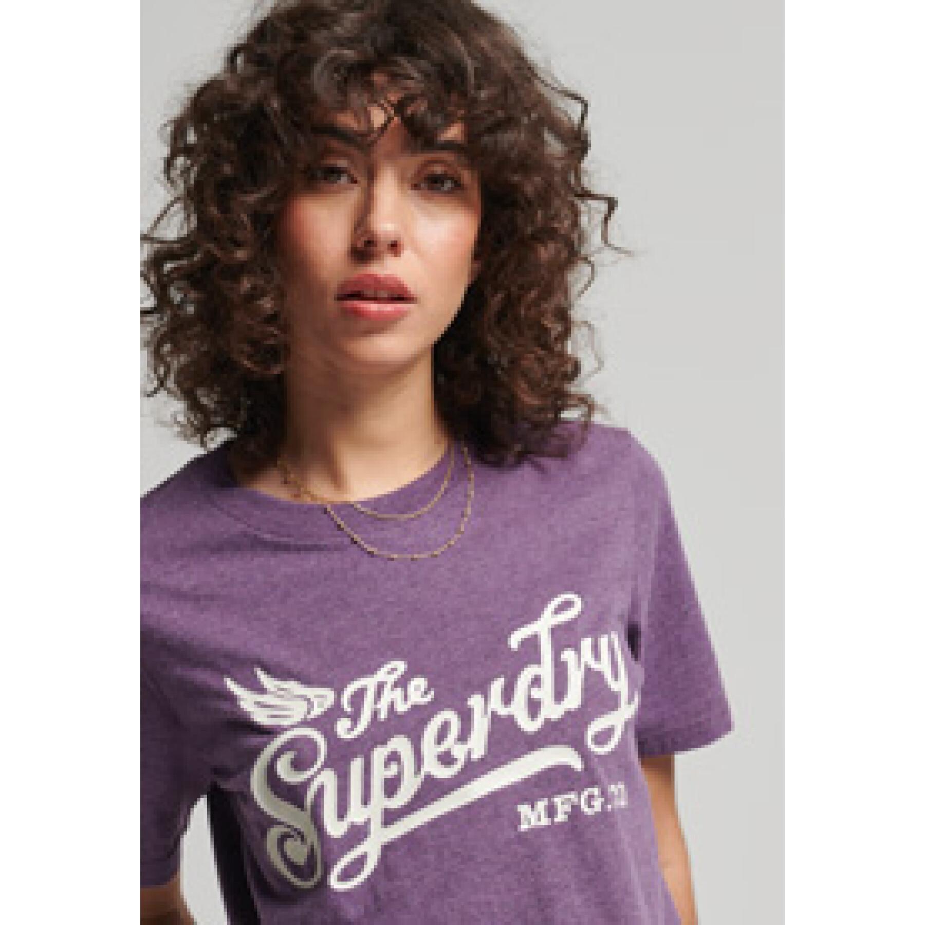 Camiseta de manga corta mujer Superdry Vintage Script Style College