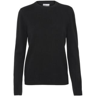 Jersey de lana con cuello redondo para mujer Colorful Standard light merino deep black