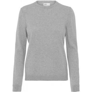 Jersey de lana con cuello redondo para mujer Colorful Standard light merino heather grey
