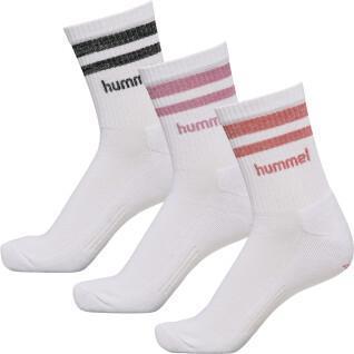 Juego de 3 pares de calcetines de mujer Hummel Retro Lurex