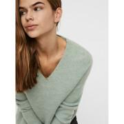 Suéter con cuello en V para mujeres Vero Moda vmcrewlefile