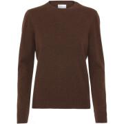 Jersey de lana con cuello redondo para mujer Colorful Standard light merino coffee brown