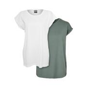 Camisetas oversize de mujer con hombros alargados Urban Classics (x2)