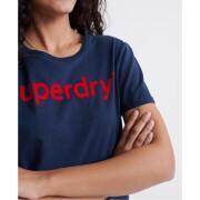 Camiseta recta flocada de mujer Superdry